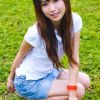 四川大学校园里的清纯美女