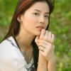 夕阳下青春靓丽国产美女