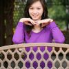 大美女迷人的紫色短裙装