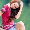 丽江边上风情万种俏丽美眉 