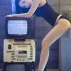 美女玩家张杨一纯黑丝诱惑男人装写真