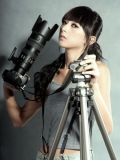 韩国大眼睛美女摄像师图片